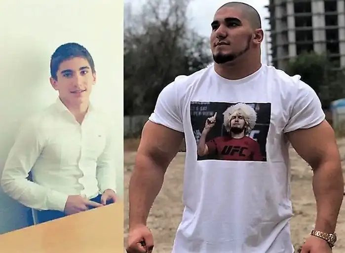 В 16 лет Чеченский Халк был здоровее многих взрослых (одна шея 56 см). В 21 мышцы сдулись, форма уже не та