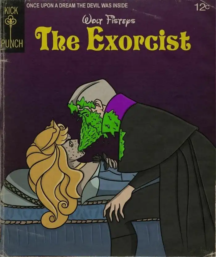 Художник скрещивает мультфильмы и фильмы ужасов в кошмарных постерах