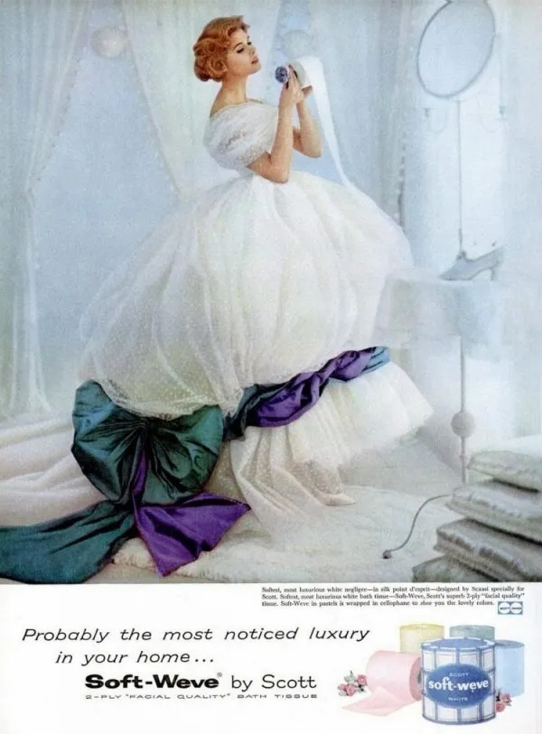 Ретро-реклама привычных товаров, в которых элегантность сочетается с абсурдом