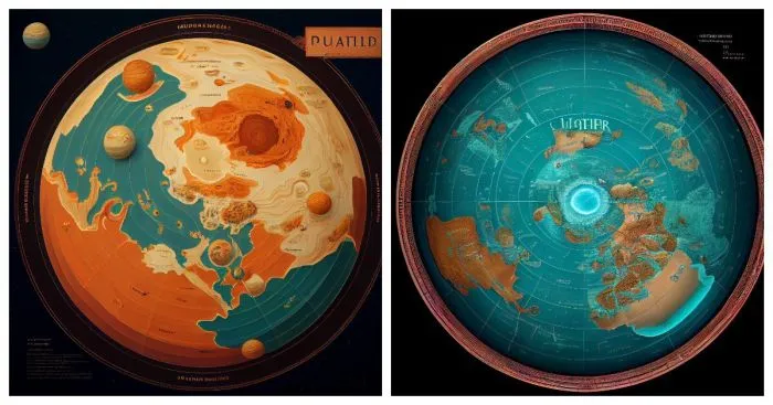 Midjourney смогла нарисовать несуществующие карты планет