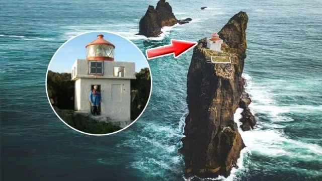 Как удалось построить самый труднодоступный маяк на скале посреди океана без помощи вертолетов