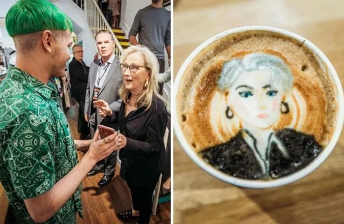 Жалко пить: бариста рисует портреты знаменитостей на кофейной пенке