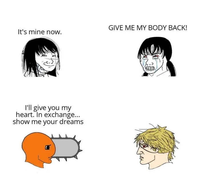 Анимешные мемы по Человеку-бензопиле⁠⁠