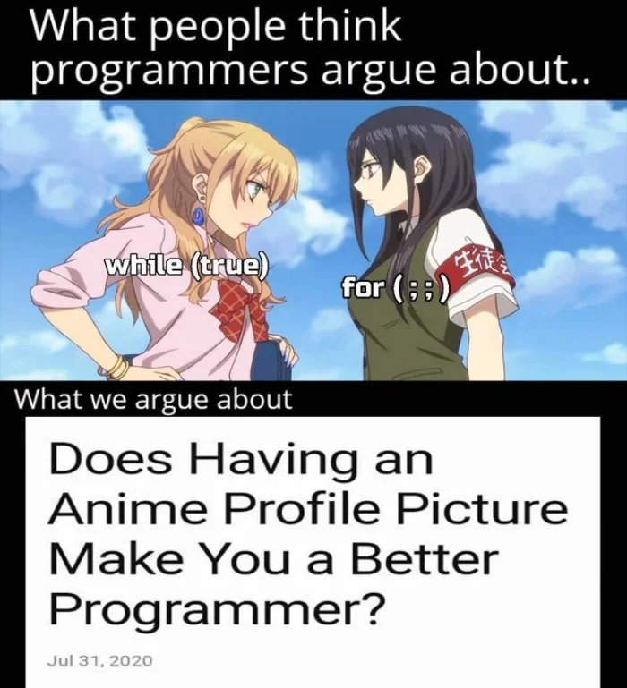 Анимешные мемы про программистов