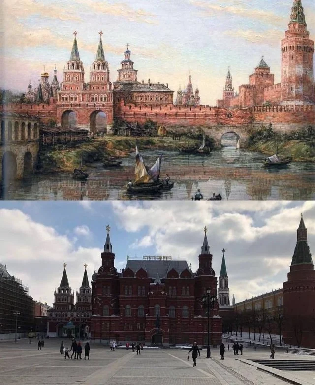 Москва: Сравнение города в прошлом и настоящем через призму времени