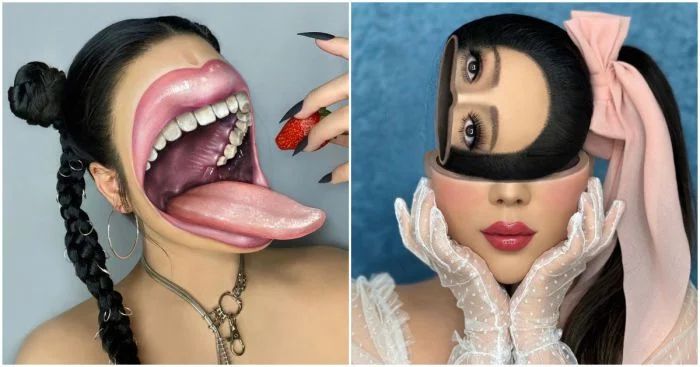 Искусство макияжа: визажист создает безумные образы