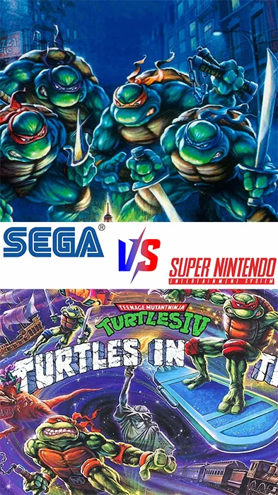 Sega vs Snes: TMNT - The Hyperstone Heist vs TMNT IV: Turtles in Time