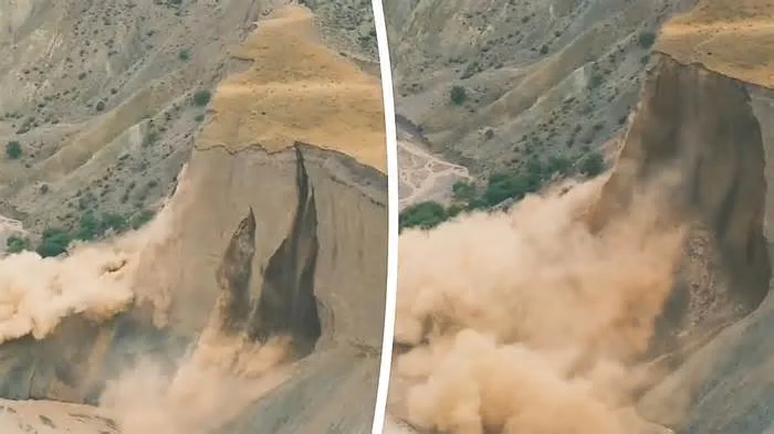 Впечатляющее обрушение в каньоне Аньцзихай в Китае