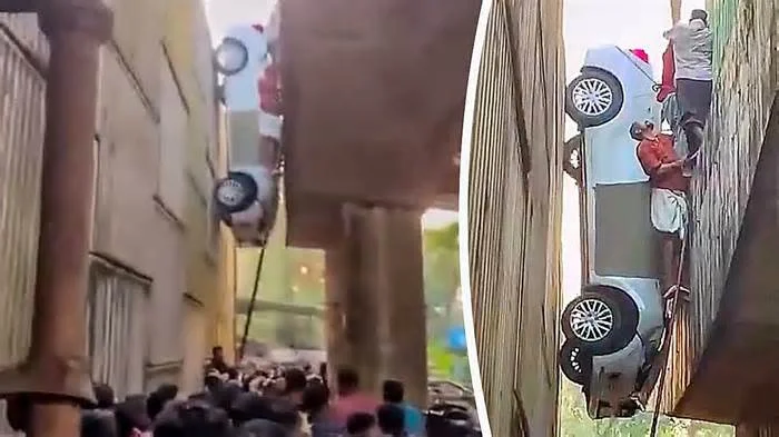 Пьяный водитель удачно припарковался