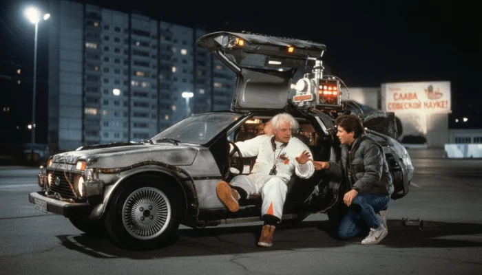 «Назад в СССР»: как нейросеть перенесла героев культового фильма в советскую эпоху.