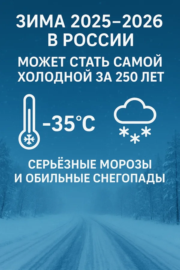 Зима 2025–2026 в России может стать самой холодной за 250 лет — прогноз суровых морозов