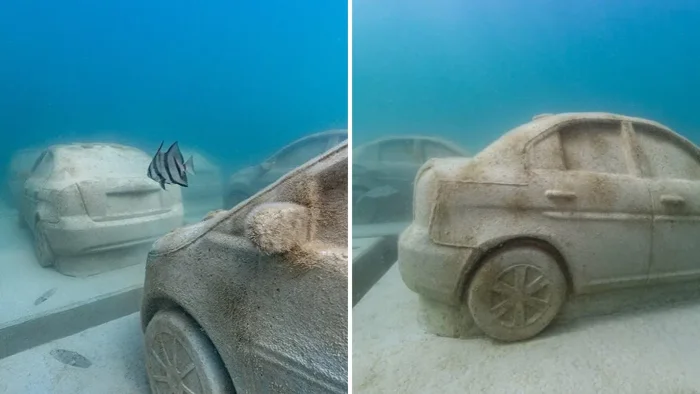 22 бетонных автомобиля установили под водой в Майами