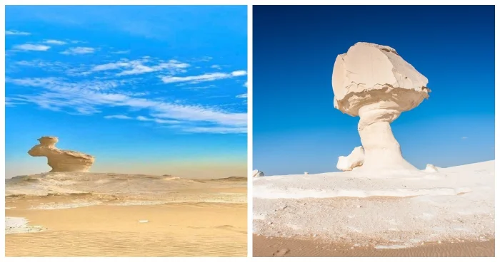 Каким образом египетская пустыня обрела вид, сходный с лунным ландшафтом?