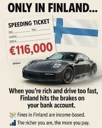 Почему в Финляндии миллионеры платят за штрафы сотни тысяч евро