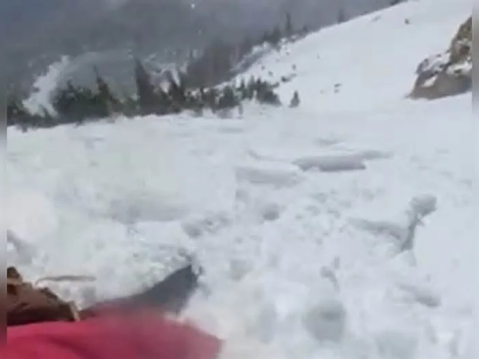 Туриста лыжника накрыла снежная лавина