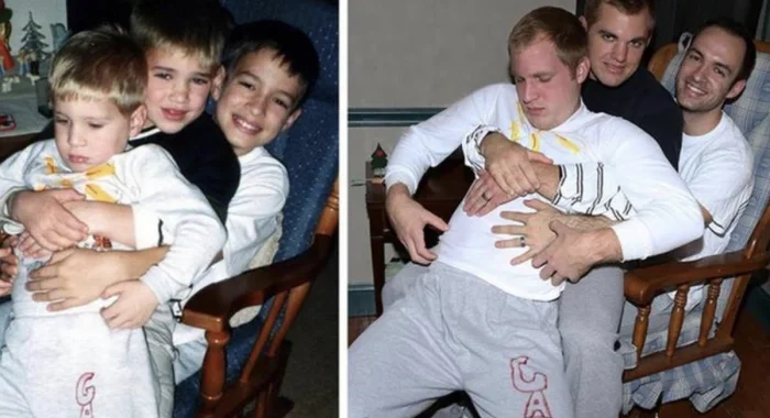 30+ примеров народного развлечения — уже взрослыми воссоздавать старые детские фото