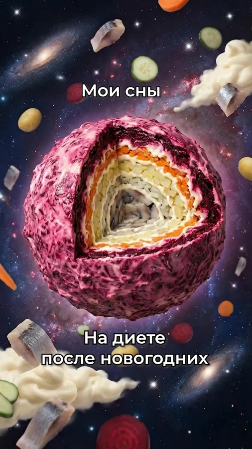 Мои сны, когда сел на диету после Новогодних праздников)