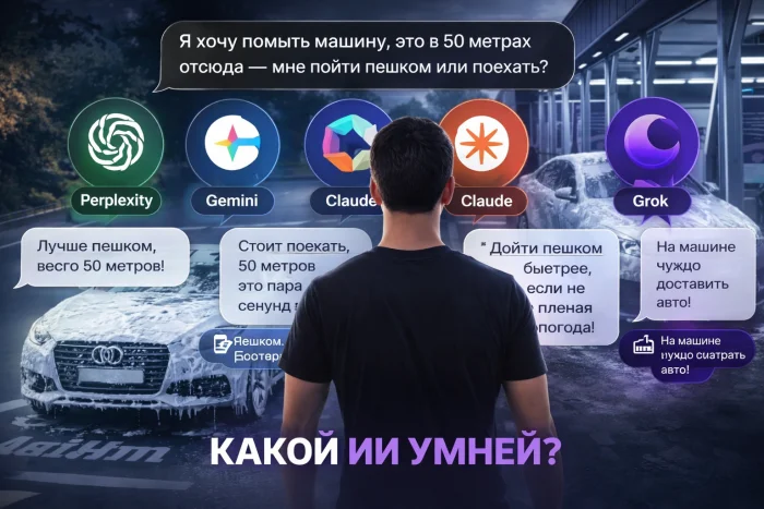 Какой ИИ умней? Нашумевший тест с автомойкой