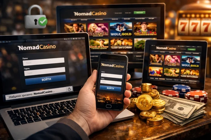 Зеркало Номад казино дублирует основной сайт со всем функционалом