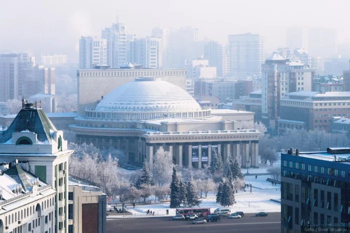 ❄️ Зимний Новосибирск с высоты птичьего полёта