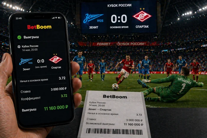 Ставка на ничью «Зенита» и «Спартака» принесла россиянину 11 миллионов