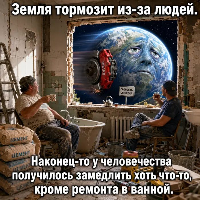 Талая вода удлиняет день почему Земля вращается медленнее