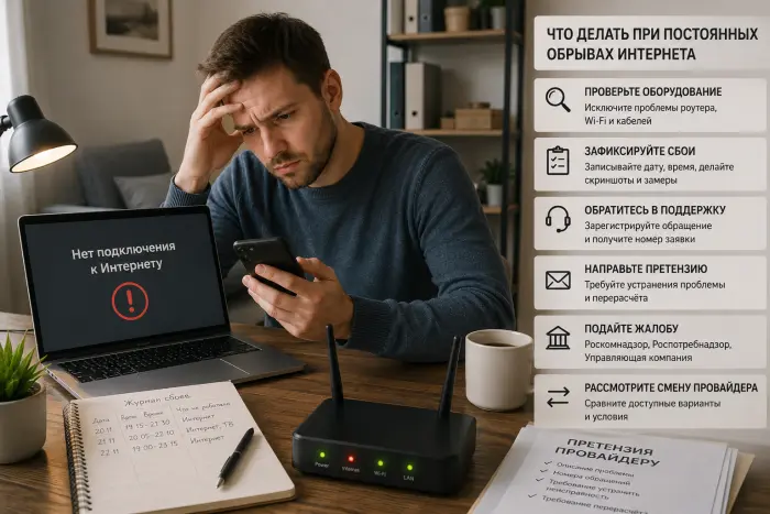 Куда жаловаться, если домашний интернет постоянно не работает