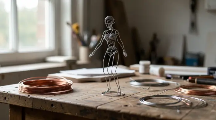 Как Дариус Хулеа создает sculptures из проволоки