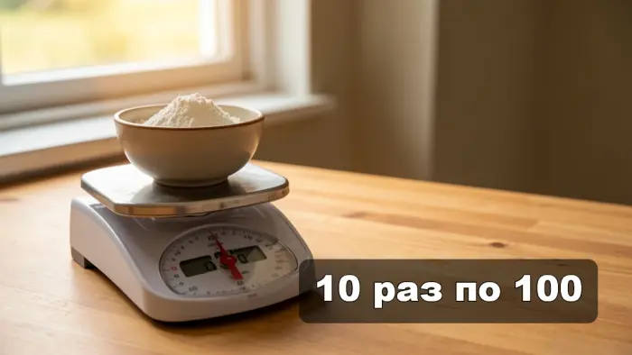 Почему задача «10 раз по 100 граммов» сбивает с толку
